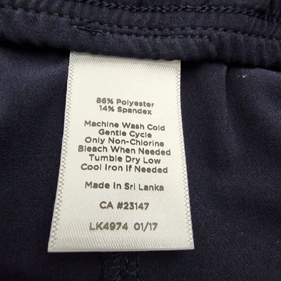 T By Talbots Womens Pant MP Petite Crop Blue Pull On Elastic Waist Cuffed Pocket - Picture 10 of 10